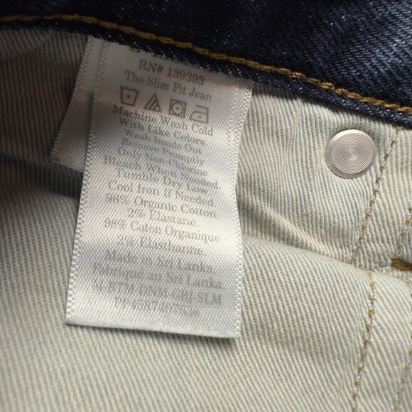 EVERLANE The Slim Fit Jean Organic Cotton Medium Dark Blue‎ Wash Size 30 - Picture 5 of 6